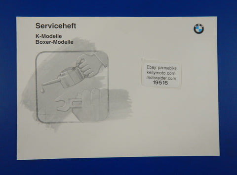 OEM BMW 2V/K75/K1100 BOXER SERVICE BOOKLET LOGBOOK 01709799060 - MotoRaider