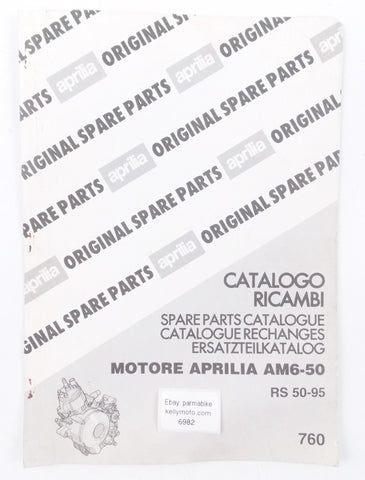 1995 APRILIA RS 50 SPARE PARTS CATALOG MANUAL BOOK 760 - MotoRaider