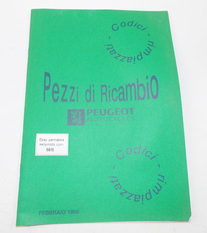 02/1998 PEUGEOT SCOOTER REPLACEMENT PARTS CODE CATALOG MANUAL BOOK ITALIAN - MotoRaider