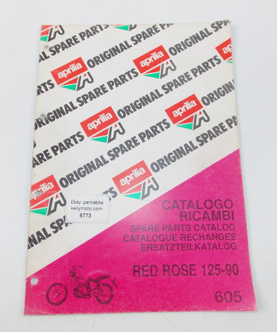 1990 APRILIA RED ROSE 125 SPARE PARTS CATALOG MANUAL BOOK 605 - MotoRaider