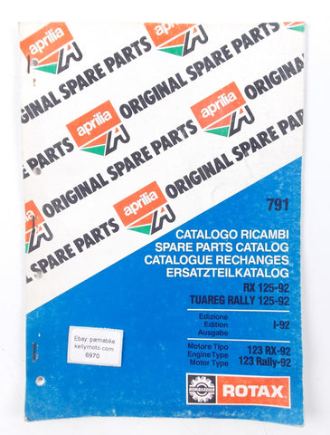 APRILIA RX 125/TUAREG RALLY 125 1992 SPARE PARTS CATALOG BOOK MANUAL 791 - MotoRaider