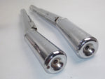 1980's MARVING H900 CHROME EXHAUST MUFFLER PIPES L=750mm INLET ID=42mm ITALY - MotoRaider