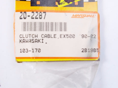 NOS MARSHALL BLACK VINYL CLUTCH CABLE KAWASAKI 1990-1992 EX500 103-170 - MotoRaider