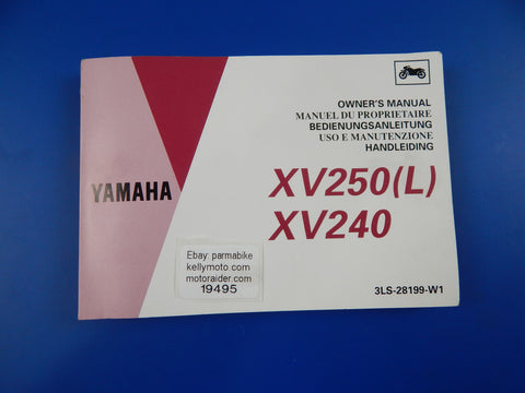 1991 YAMAHA XV240 XV250(L) USER OWNER MANUAL BOOK 3LS-28199-W1 MULTI LANGUAGE - MotoRaider