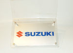 SUZUKI GSXR-750 DEALER SHOWROOM DISPLAY CLEAR PLEXIGAS H35" WITH BROCHURE POCKET