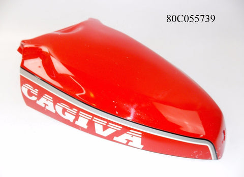 NOS CAGIVA 1988 FRECCIA 125 GAS FUEL TANK COVER RED WHITE 80C055739|800056911 - MotoRaider