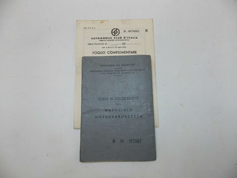 1963 LAMBRETTA 150-Li SPORT OWNER CERTIFICATE BOOKLET ORIGINAL ITALIAN DOCUMENT