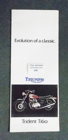 1975 TRIUMPH Trident T160 DEALER CALENDAR EVOLUTION OF A CLASSIC - MotoRaider