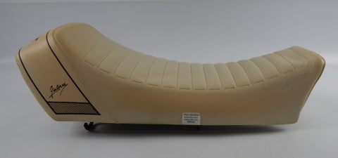 1981 GIULIARI SPORT CREAM SEAT SADDLE L=26" W=12" KAWASAKI HONDA SUZUKI YAMAHA - MotoRaider
