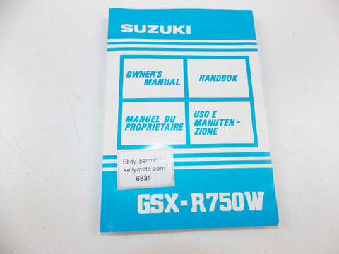 10/1991 SUZUKI OWNER'S MANUAL CATALOG GSX-R7750W ENGLISH FRENCH GERMAN ITALIAN - MotoRaider