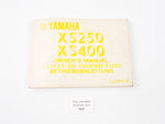 YAMAHA XS250/400 OWNER'S MANUAL CATALOG BOOK ENGLISH FRENCH GERMAN 2J0-28199-80 - MotoRaider