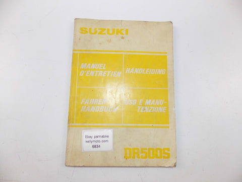09/1983 OWNER MANUAL BOOK CATALOG SUZUKI DR500S ENGLISH FRENCH GERMAN  ITALIAN - MotoRaider