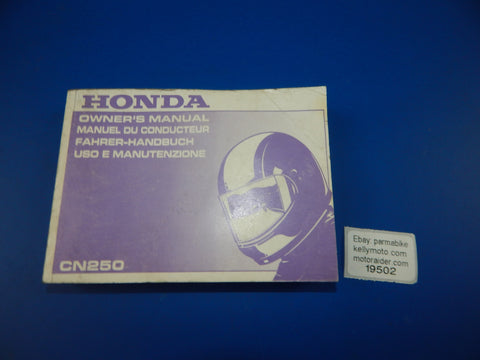 1989 HONDA CN250 USER OWNER MANUAL BOOK 00X36-KS4-6300 36KS4630 MULTI LANGUAGE - MotoRaider