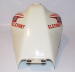 1980'S CAGIVA ALETTA ROSSA ELEFANT 125 FUEL TANK GAS PETROL WHITE DUCATI ITALY - MotoRaider