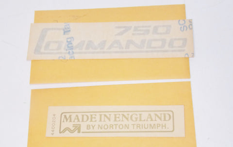 NORTON "750 COMMANDO" SIDE PANEL FRAME STICKERS "MADE IN ENGLAND" TRIUMPH DECAL - MotoRaider