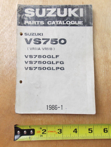 USED SUZUKI 1986-1 PARTS CATALOGUE BOOK VS750/GLF/GLFG/GLPG  9900B-30058 - MotoRaider