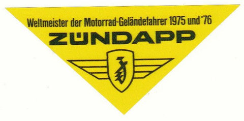 ZUNDAPP WELTMEISTER DER MOTORRAD GELANDEFAHRER 1975 76 ISDT ENDURO STICKER DECAL - MotoRaider