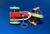 1960's VINTAGE TIN WIND UP TOY BABY INDIAN ON BICYCLE TRICYCLE+BELL JAPAN L=4" - MotoRaider