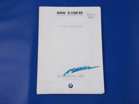 ORIGINAL BMW 1993 R1100RS DEALER SALES BROCHURE TECHNICAL ART GERMAN ENGLISH - MotoRaider