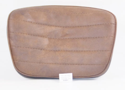 BACK REST PAD BROWN SYNTHETIC LEATHER 9 3/4" x 14" HARLEY HONDA CRUISER TOURING - MotoRaider