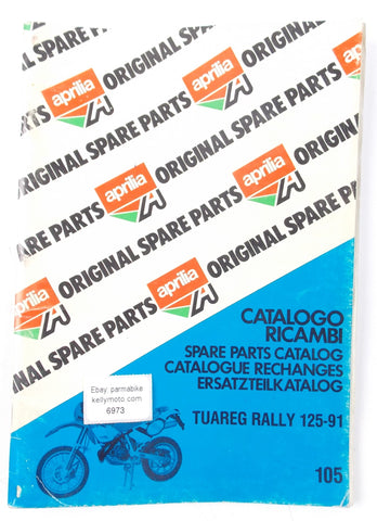 APRILIA TUAREG RALLY 125 1991 SPARE PARTS CATALOG BOOK MANUAL 105 - MotoRaider
