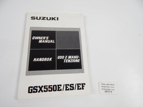 1985 SUZUKI GSX550-E/ES/EF USER OWNER MANUAL BOOK 99011-43423-009 MULTI LANGUAGE - MotoRaider