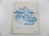01/1986 SERVICE DATA MANUAL BOOK SUZUKI 4 & 2 STROKE MOTORCYCLES 99510-01860-01E - MotoRaider