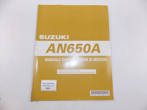 SUZUKI SERVICE MANUAL AN400 SCOOTER BOOK CATALOG MANUAL 99500-34070-01B ITALIAN