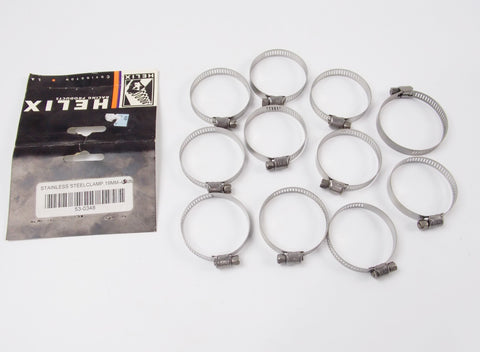 11 HELIX 53-0348 19-45mm STAINLESS STEEL CLAMP IDEAL MOTORCYCLES AUTOMOTIVES ATV - MotoRaider